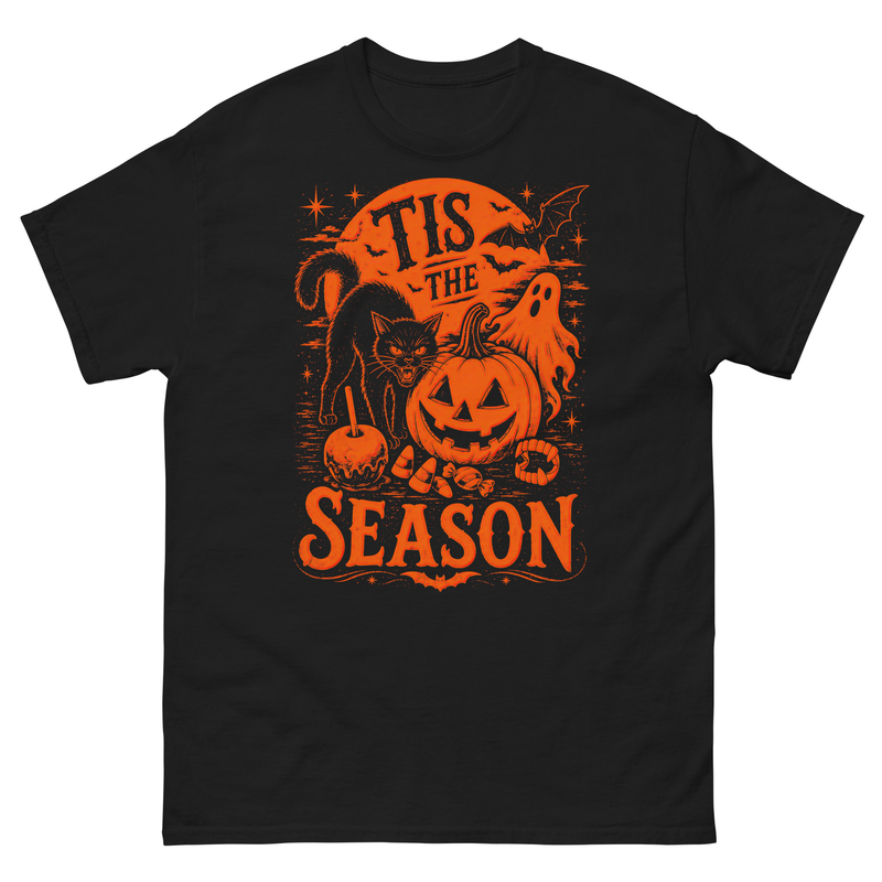 Tis The Season Halloween Shirt | Vintage Ghost Pumpkin Black Cat Tee