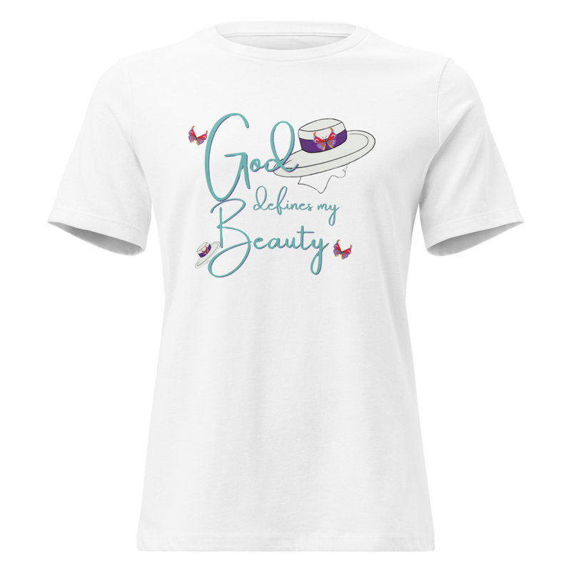 Women's Relaxed T-Shirt - God Defines My Beauty/Back Message – Image 3