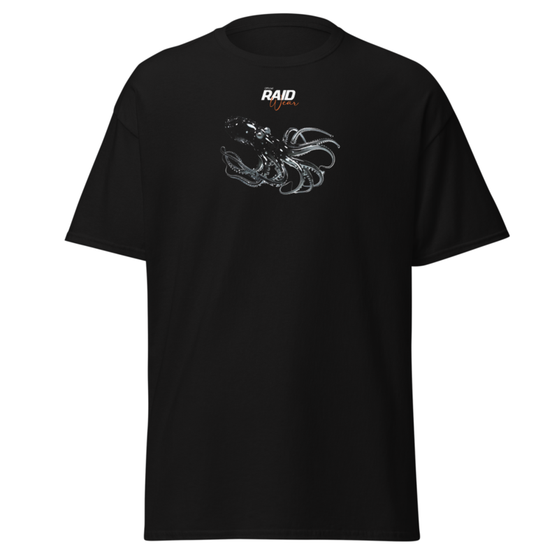 RAID Wear Octopus Front Print T-Shirt – M, Black