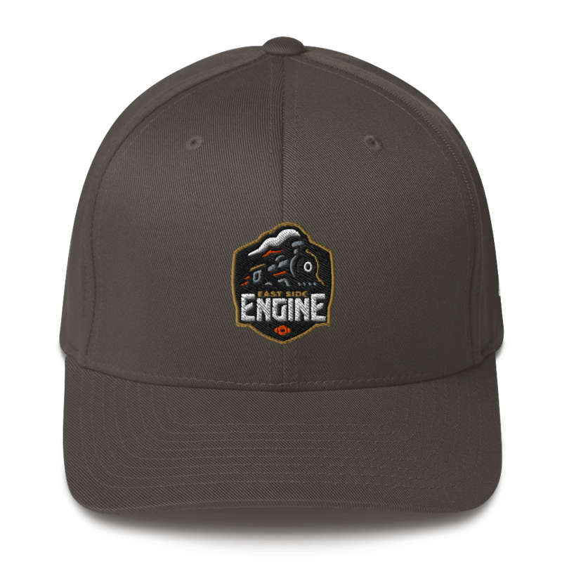East Side Engine - Fitted Logo Hat – S/M, Dark Grey