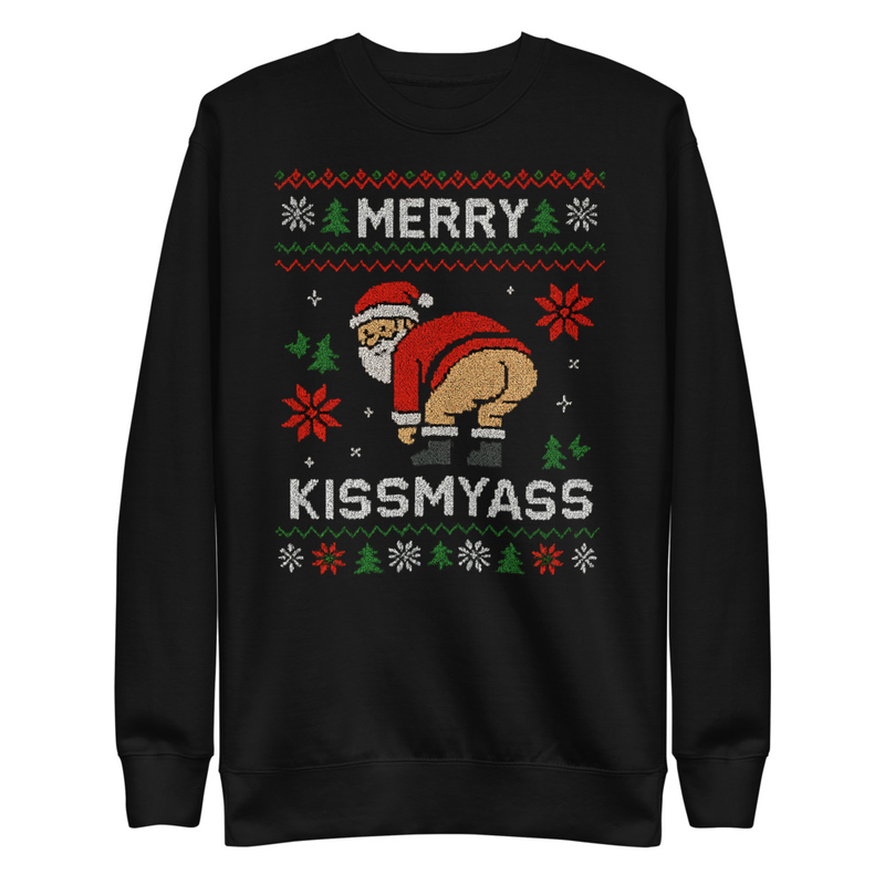 Ugly Christmas Sweater - Borderline Inappropriate Unisex Premium Sweatshirt