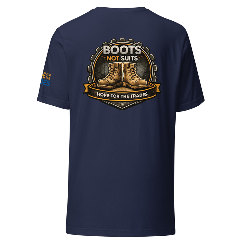 Boots Not Suits Unisex t-shirt (Colors Available) – S, Navy