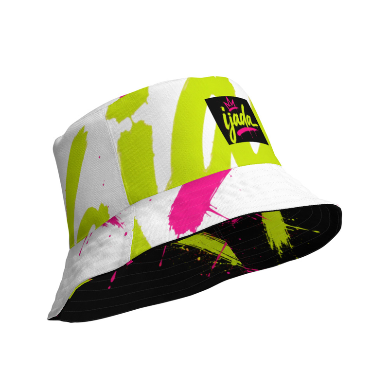 Reversible "ijada/ I slay D3MON$" bucket hat