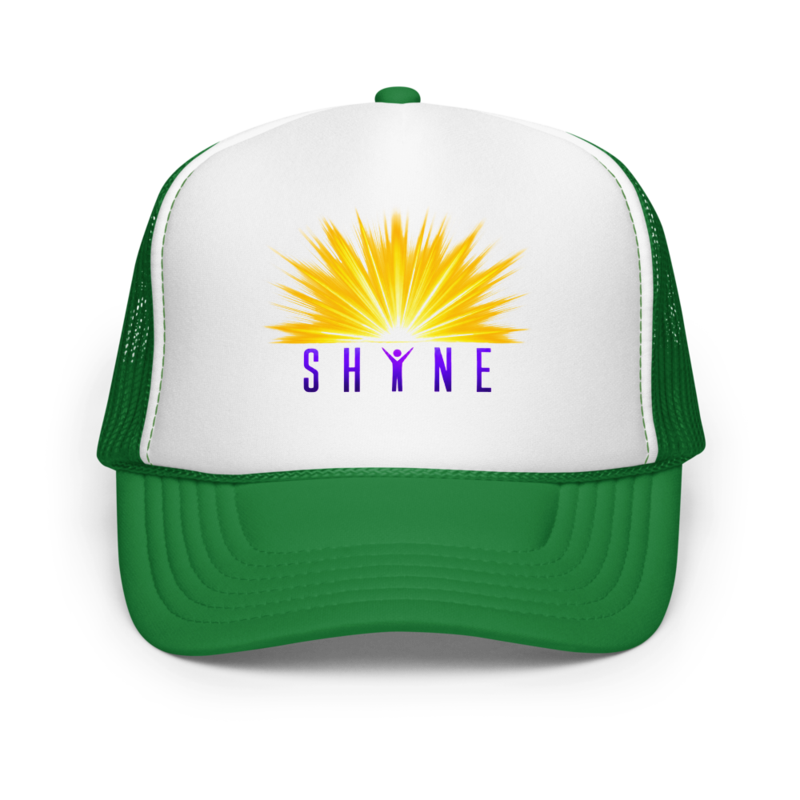 SHINE Vibes - Foam Trucker Hat – One size, Kelly/ White/ Kelly
