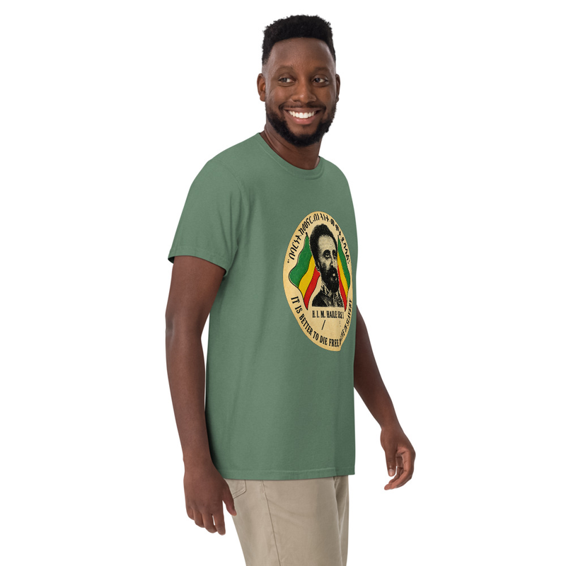 Emperor Selassie I Freedom Unisex garment-dyed heavyweight t-shirt – S, Light Green