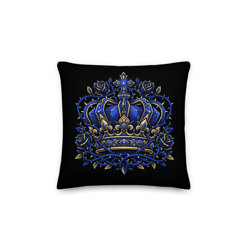 Uncle Benny ® Premium Pillow - Crown Neon Blue EST. 2020