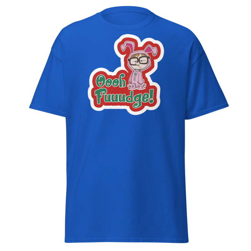 NEW Oooh Fuuudge! Bunny Suit T-Shirt Custom Made by: A Christmas Story Family™ – S, Royal