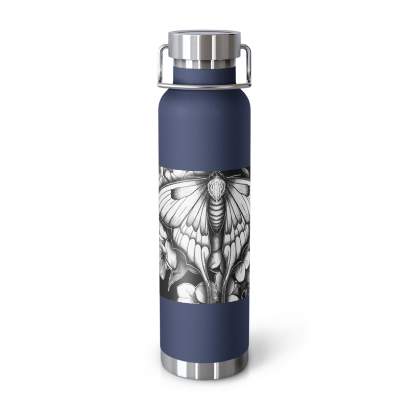 Burned Hearts Lunar Moth Copper Vacuum Insulated Bottle - by Tessa
