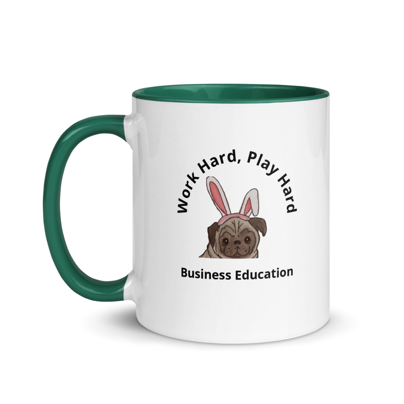 Business Education - Mug with Color Inside – 11 oz, Dark Green