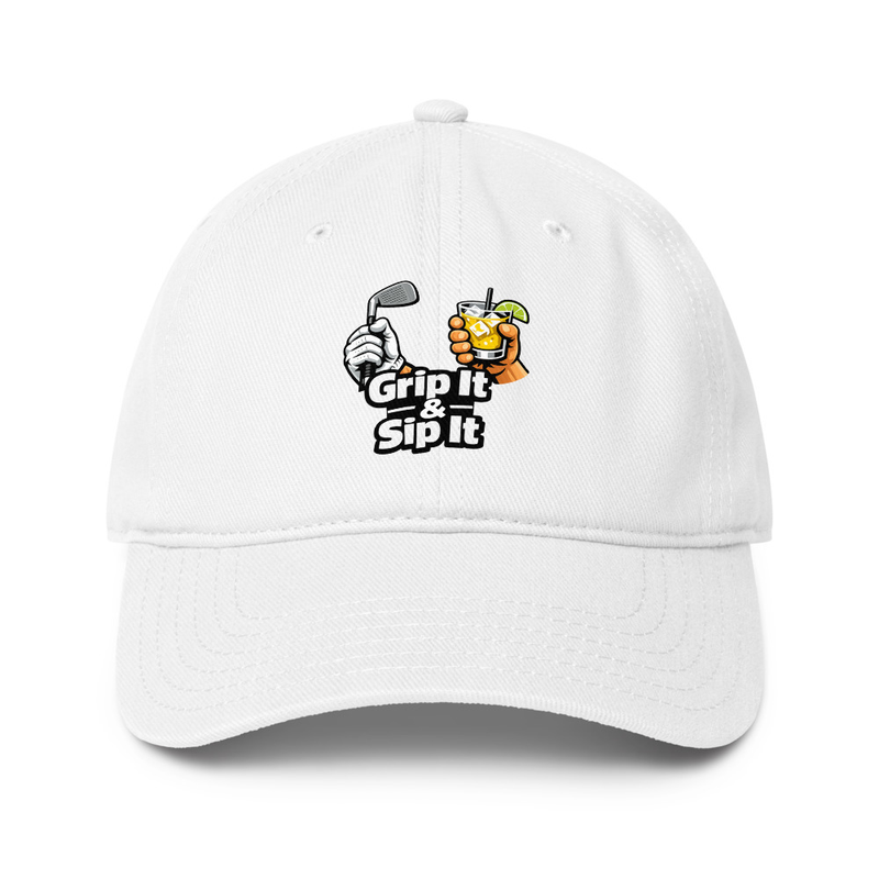 Grip it & Sip It Low-profile baseball cap – One size, White