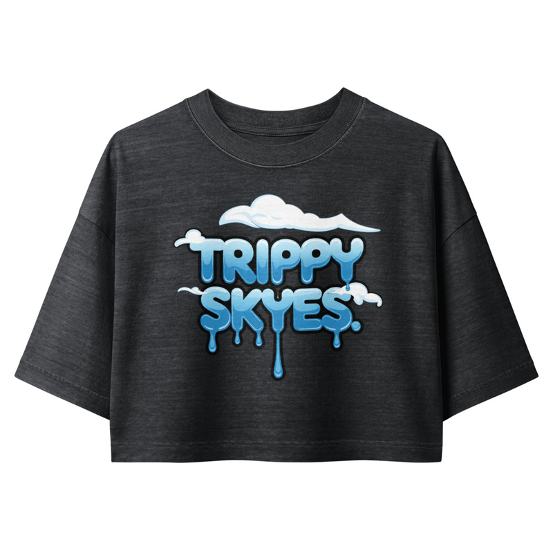 Trippy Skyes Women’s garment dye cropped tee