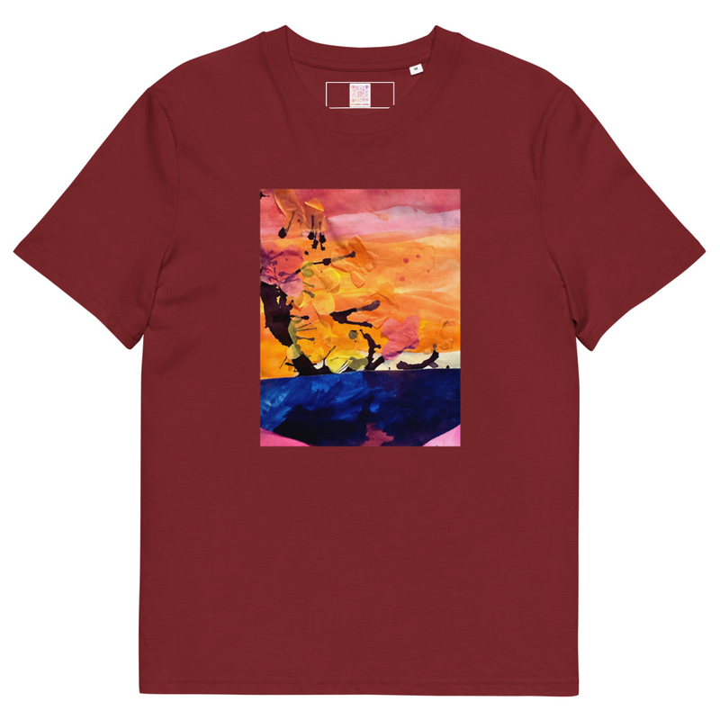 The Cherry Blossom - Unisex organic cotton t-shirt – S, Burgundy