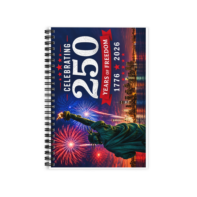Celebrating America 250 Ruled Line Spiral Notebook