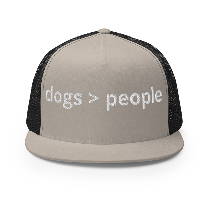 dogs > people Trucker Cap – One size, Silver/ Black