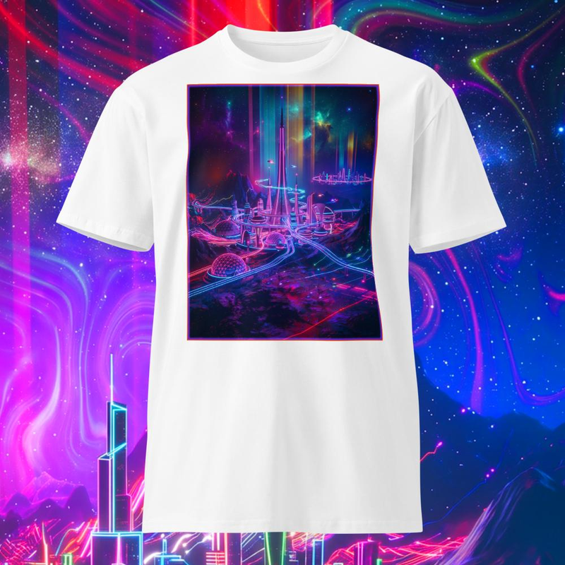 Space Rock Neon Retro City - Space Rock Neon Retro City / White / S
