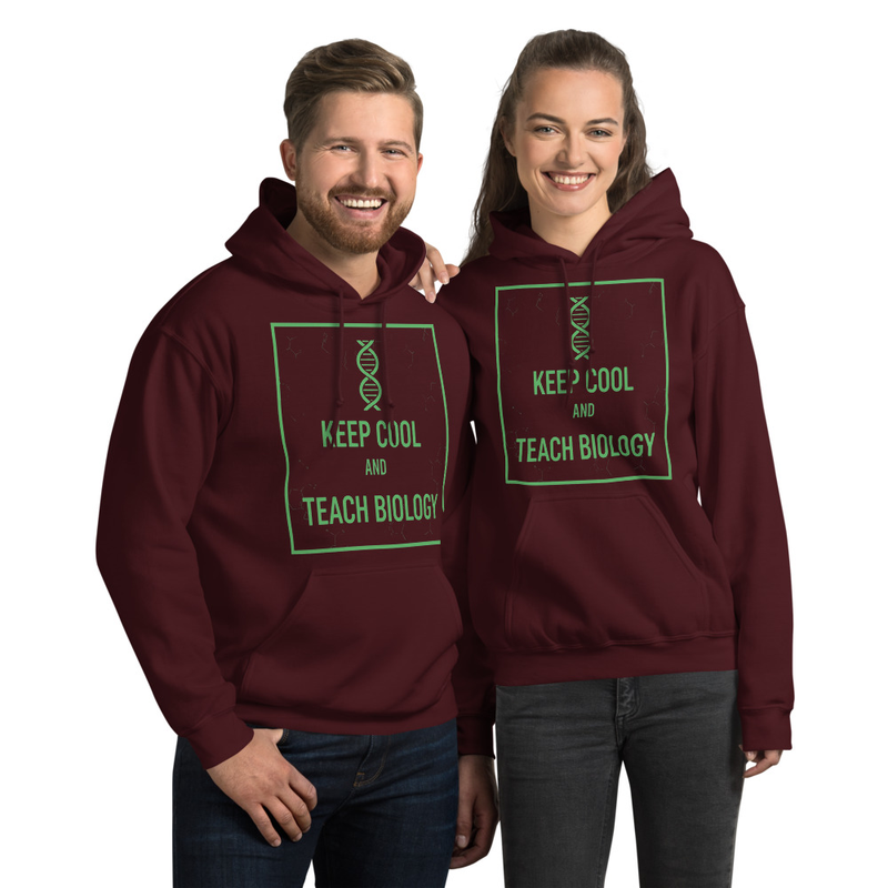 Hoodie Keep Cool and Teach Biology Marron