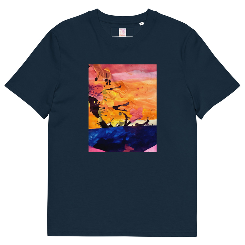 The Cherry Blossom - Unisex organic cotton t-shirt – S, French Navy