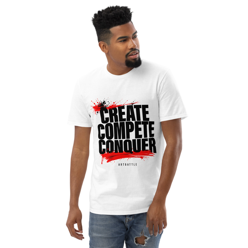 "CREATE COMPETE CONQUER" Splash Short-Sleeve T-Shirt V1