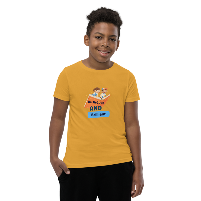 Youth Short T - Bilingual And Brilliant 2 – S, Mustard