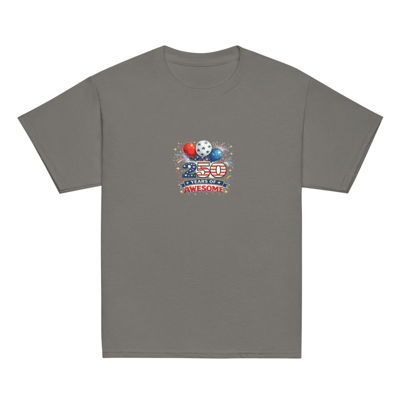 BMT Kids 250 years of Awesome Youth classic tee – L, Charcoal