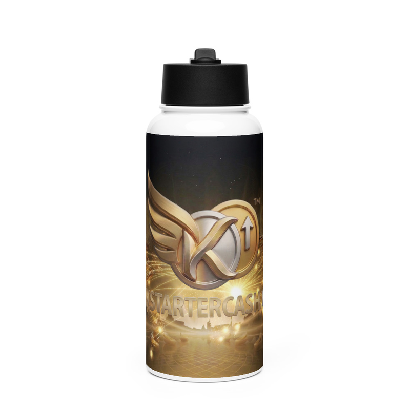 Stainless steel water bottle with a straw lid