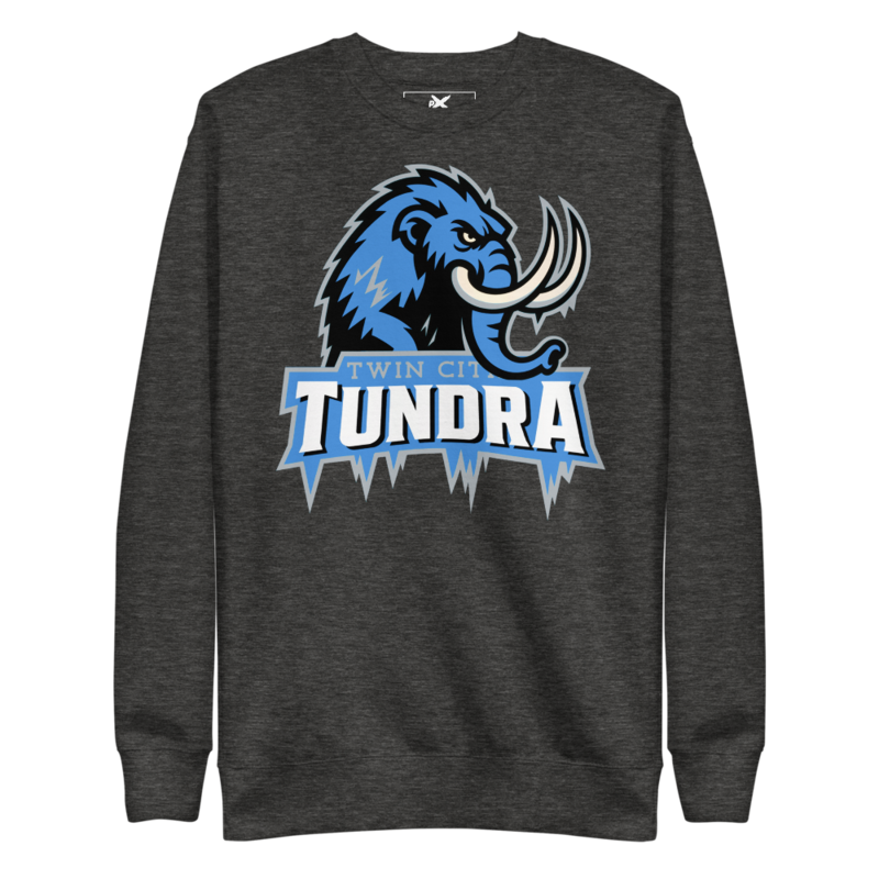 Twin Cities Tundra - Logo Crew Sweatshirt – XL, Charcoal Heather