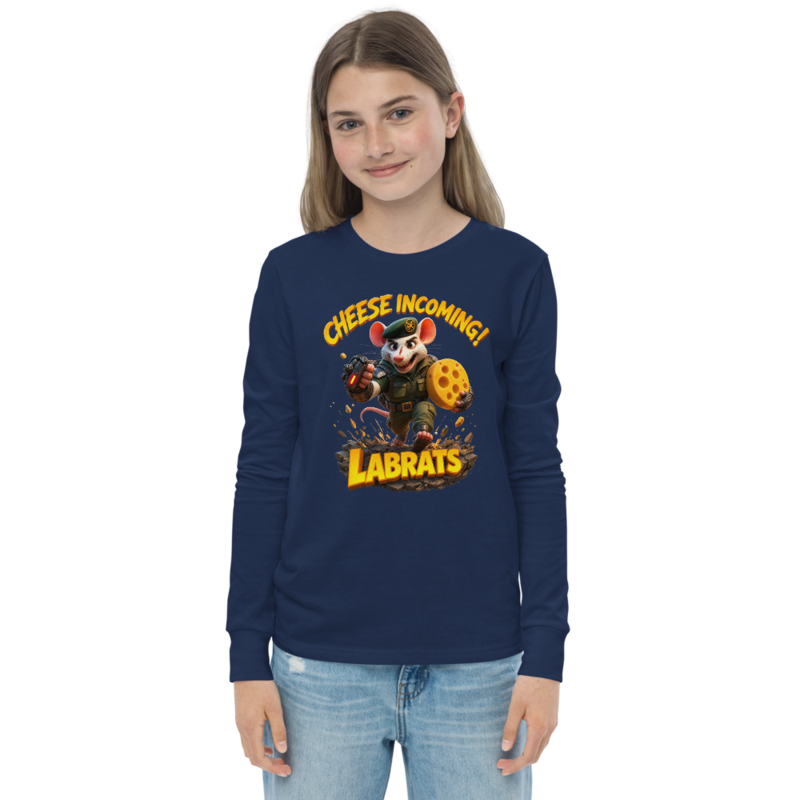 Major Chomps Cheese Incoming Kids Long Sleeve