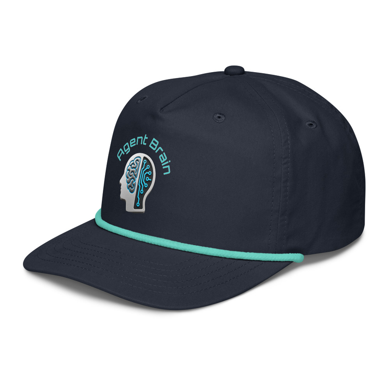 Golf rope cap - Cyan - Agent Brain with Arc Text