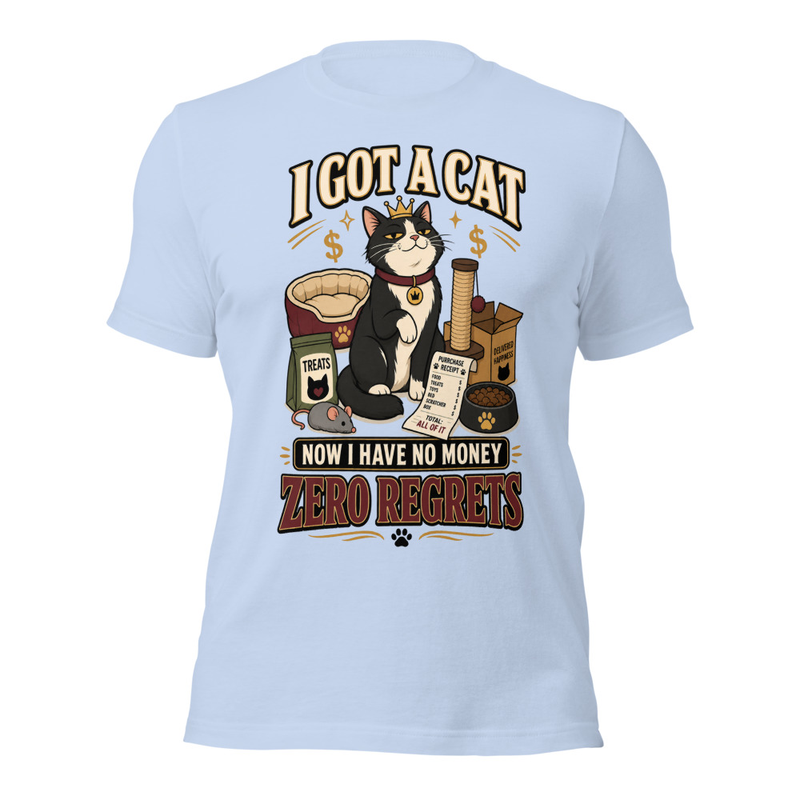 I Got A Cat Tee in Baby Blue