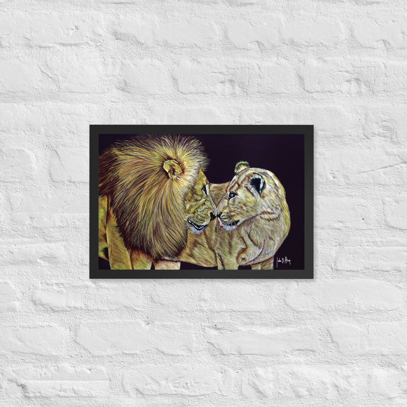 Love Story Framed Poster – 12″×18″, Black