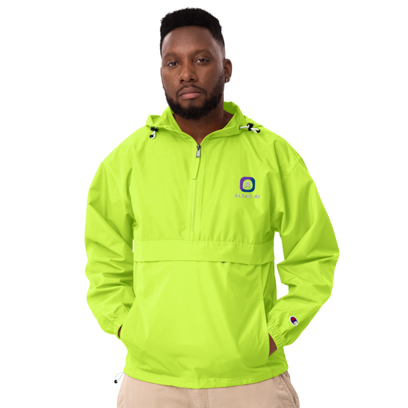 Alero AI Embroidered Champion Packable Jacket – M, Safety Green