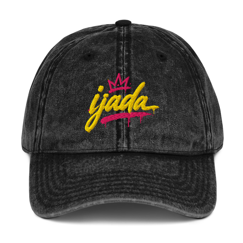 Vintage Cotton Embroidered "ijada/ I Slay D3M0NS" Twill Cap