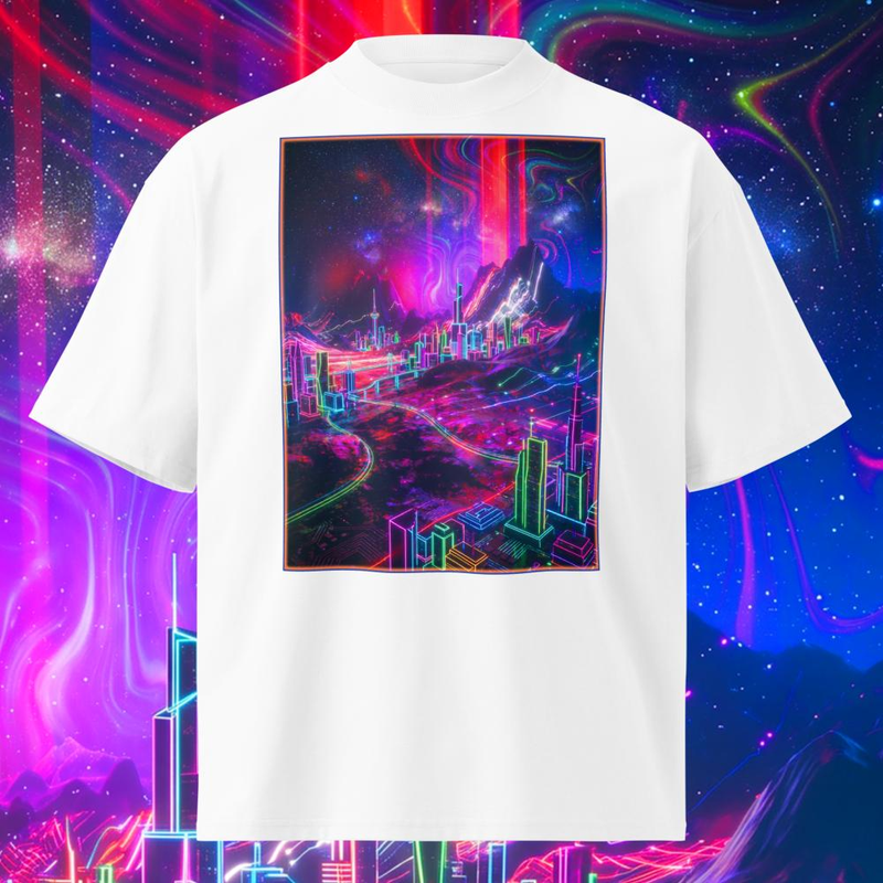 Space Rock Neon City - Space Rock Neon City / White / S