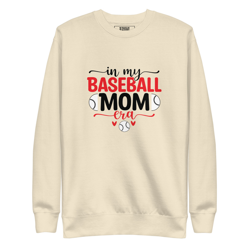 Baseball Mom Era - Premium Sweatshirt – XL, Bone