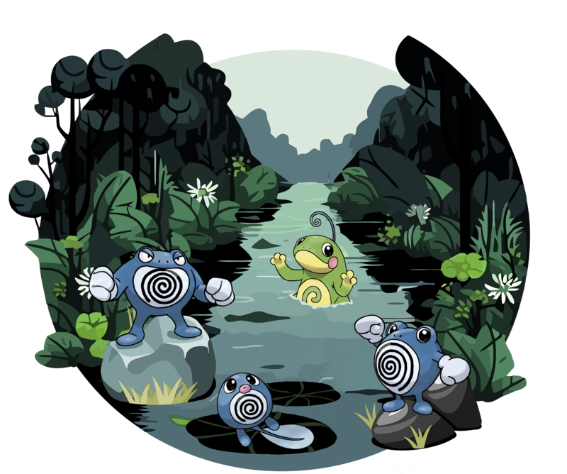 Diseño Poliwag y su familia