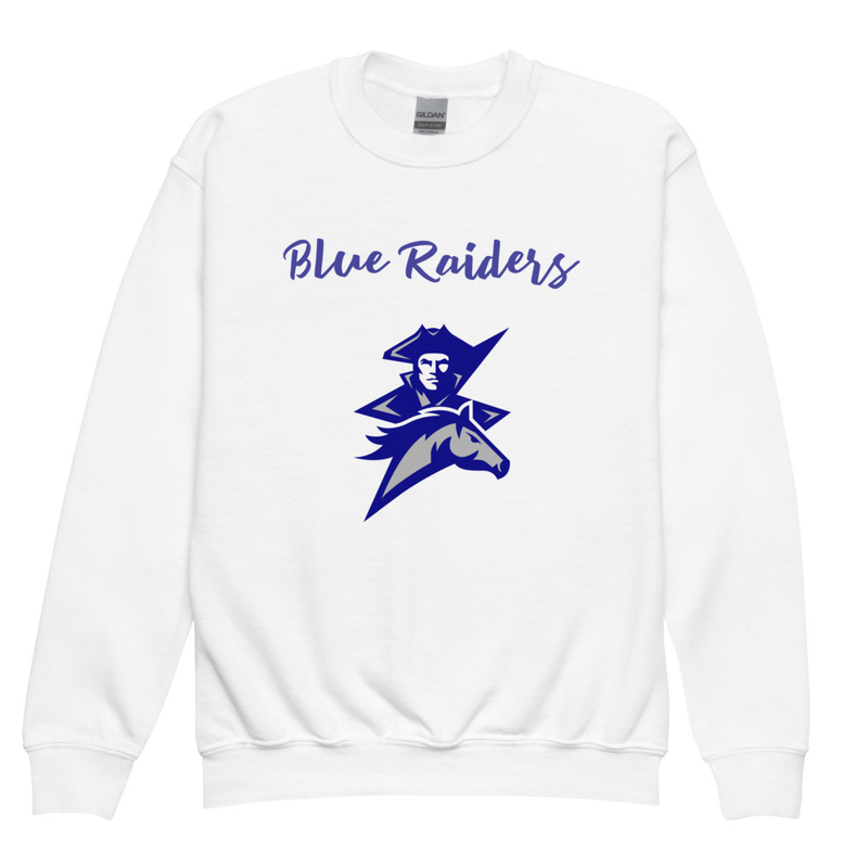Blue Raider Youth crewneck sweatshirt – XL, White