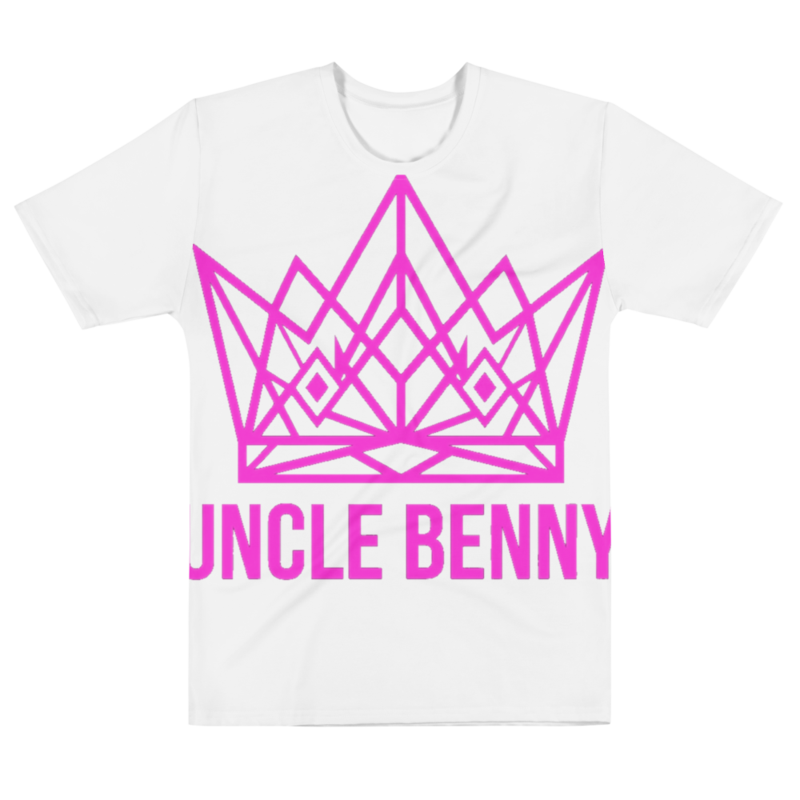 Uncle Benny ® Crown Design Men's Cotton Crew Tee Neon Pink EST. 2020