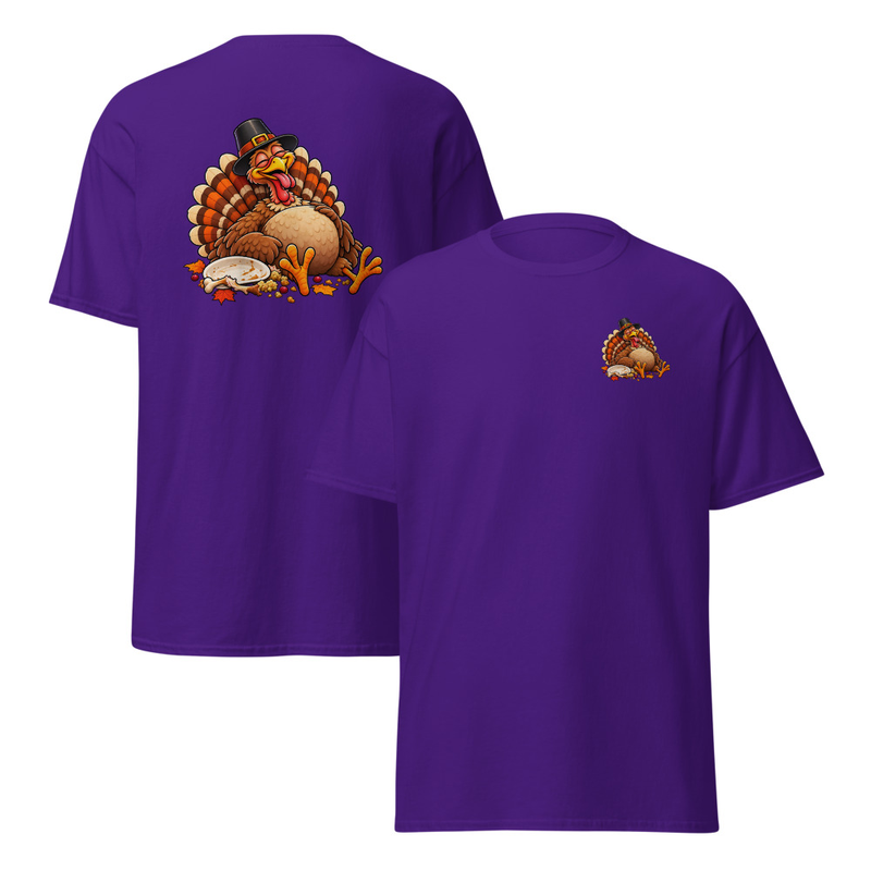 Turkey Coma Thanksgiving Unisex classic tee – L, Purple