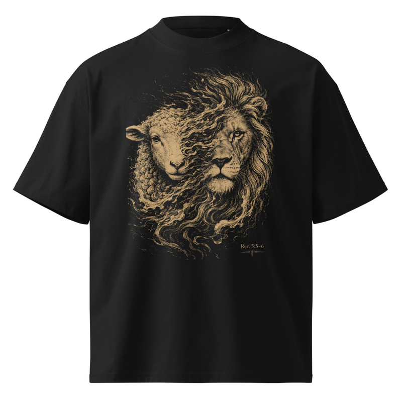 Lamb and the Lion oversized high neck t-shirt