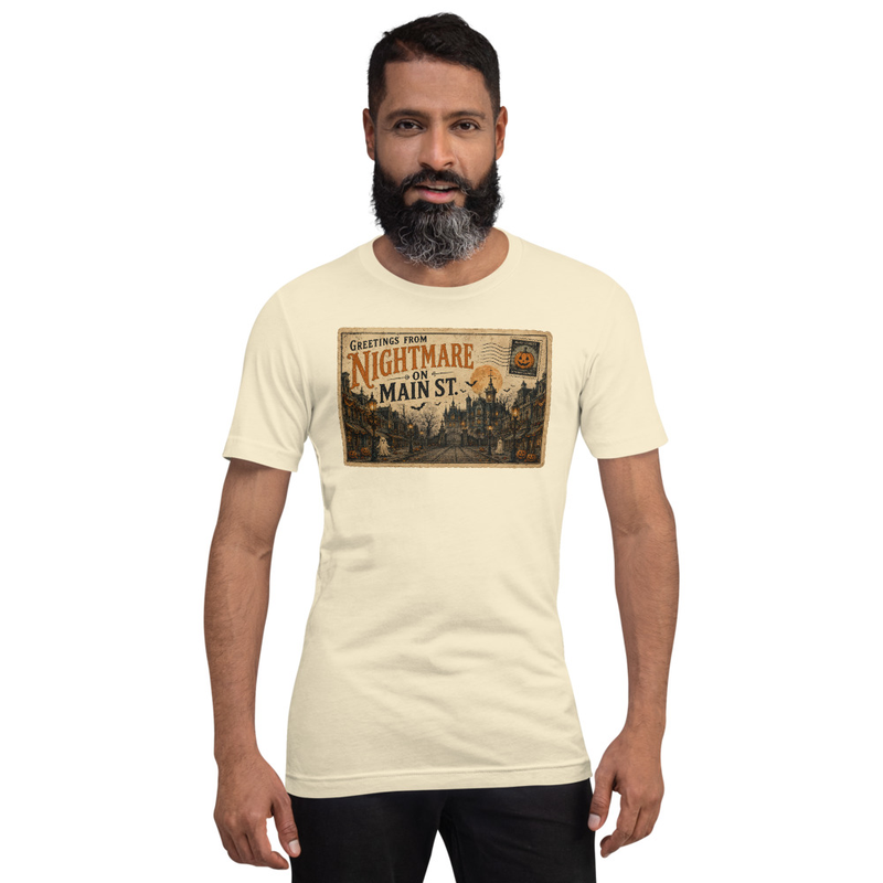 Vintage Halloween Postcard Tee – L, Natural