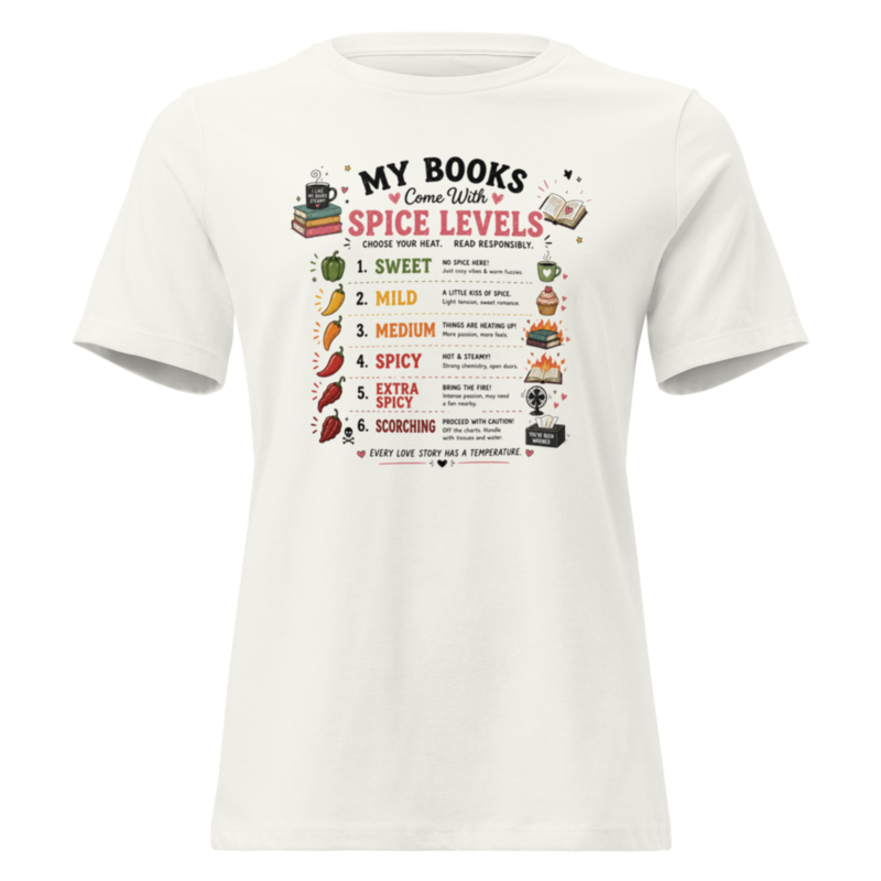 Spicy Books Women's Relaxed T-Shirt – S, Vintage White