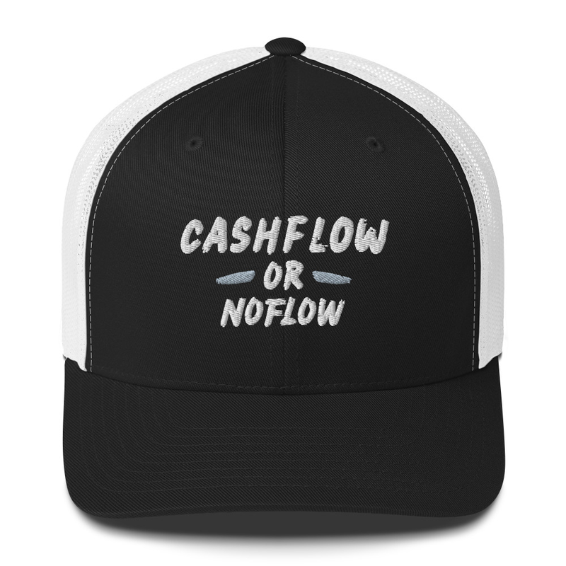 #CashflowOrNoflow Hat – One size, Black/ White