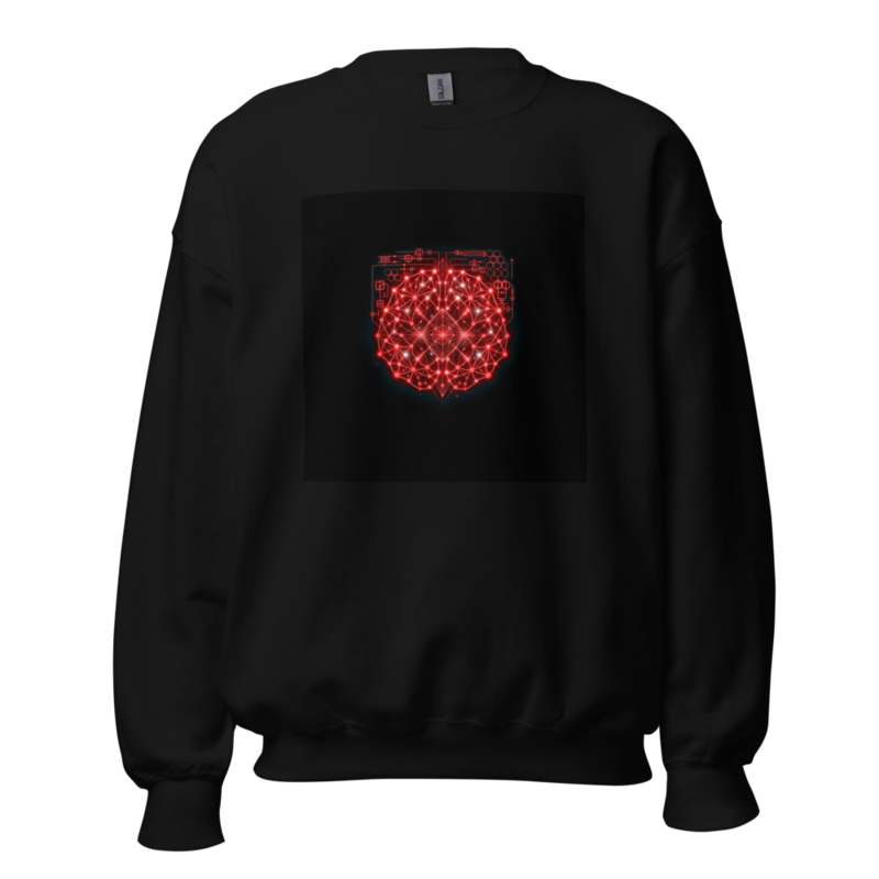 Uncle Benny ® Neural Link Sync IBM Quantum Computer Hoodie Neon Red EST. 2020
