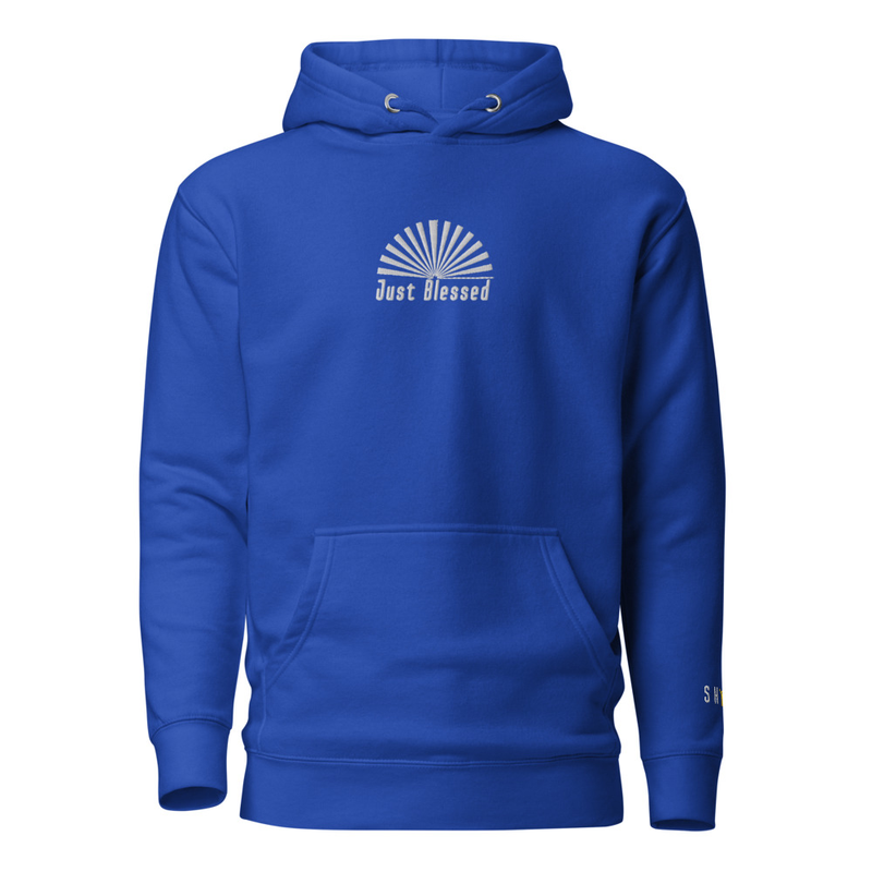 "Just Blessed" Unisex Hoodie – S, Team Royal