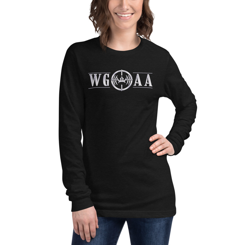 WGOAA Unisex Long Sleeve Tee – XS, Black Heather