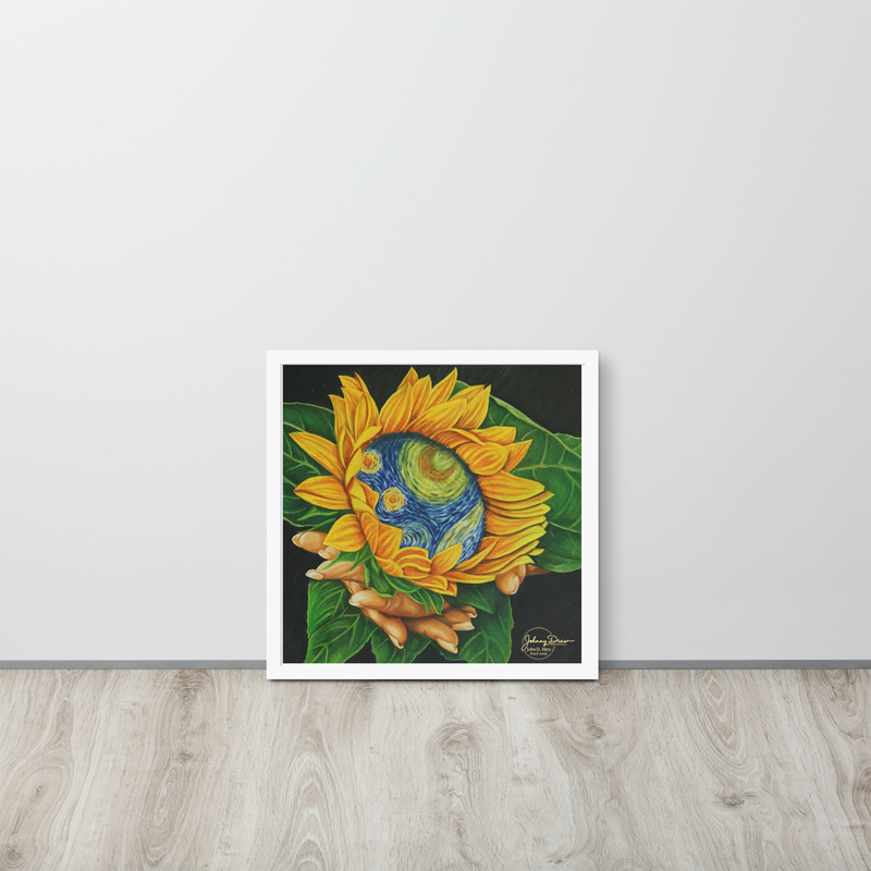 Homage Framed Print – 18″×18″, White