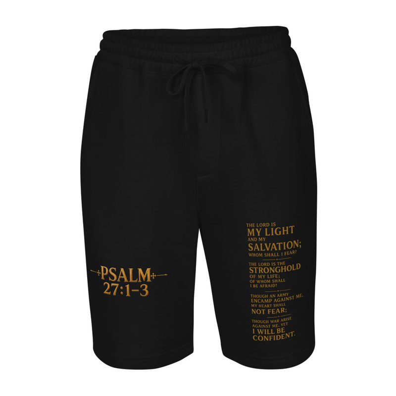 Psalms 27 1-3 Fleece Shorts — image 4