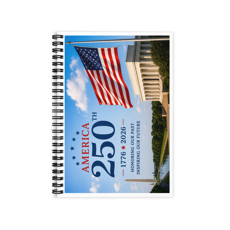 Lincoln American 250th Ruled Line Spiral Notebook