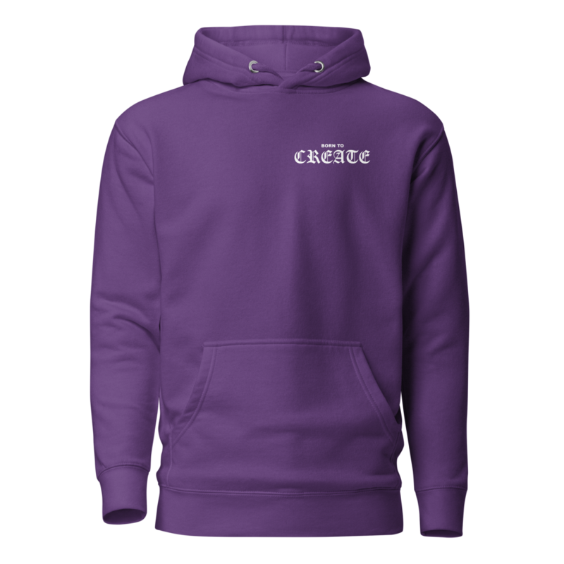 Born To Create Unisex Hoodie – S, Purple