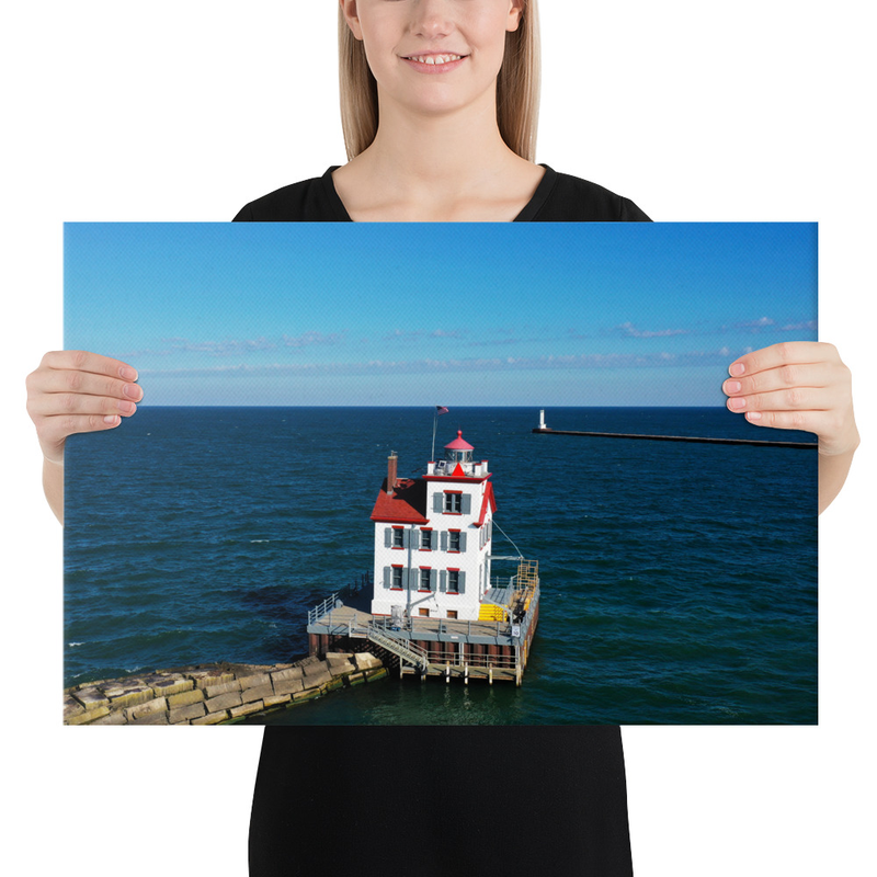 Lorain Lighthouse On A Warm Summer Day